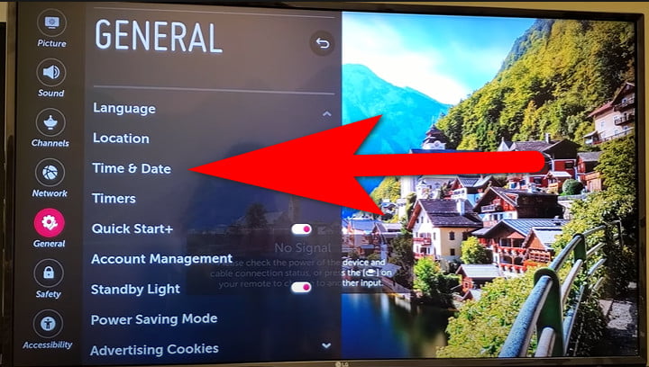 how to open settings on lg tv